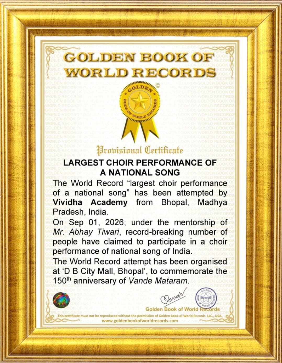 Largest Choir Performance of a National Song